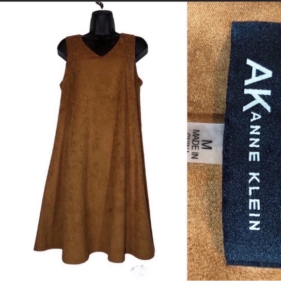 New with Tags Anne Klein Women’s Faux Suede Shift Dress Size Medium - Picture 1 of 11